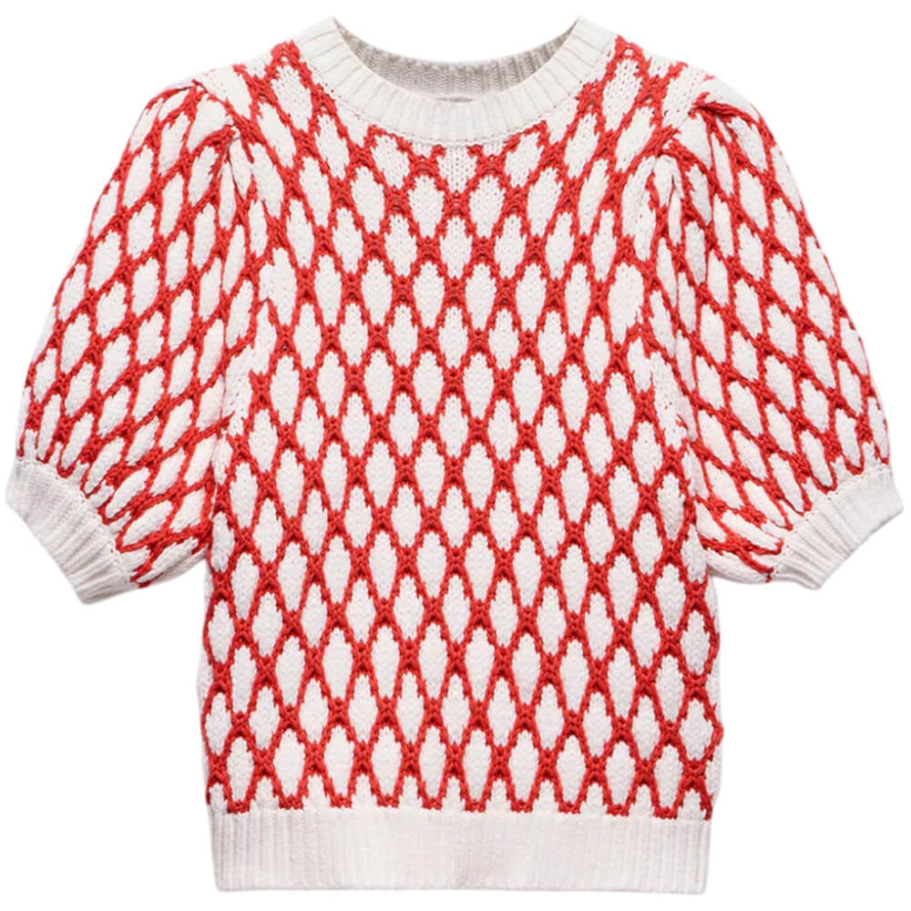 Mint Velvet Red Graphic Knit Top